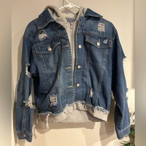 jean hoodies zip up jacket